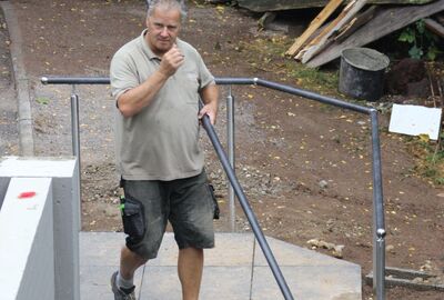 Kostenloser Flexo Außenhandlauf für das Haus der Familie in Schönstatt